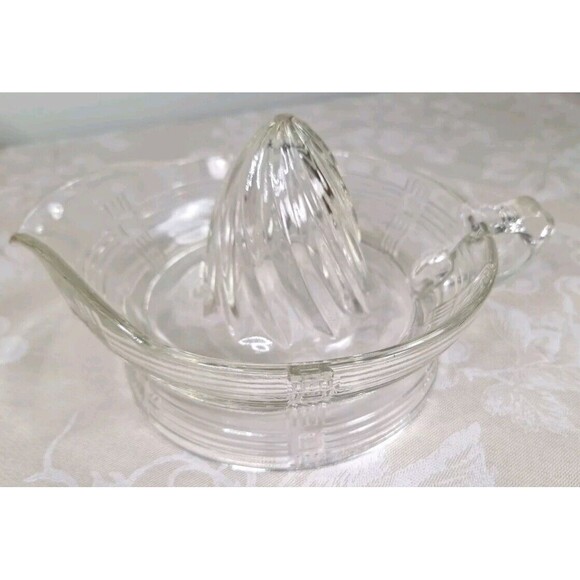 Vintage Hazel Atlas Clear Depression Glass Juice Reamer Citrus Juicer w/ Handle - Picture 10 of 14